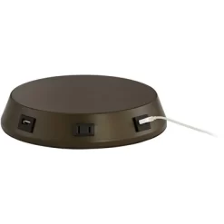 360 Lighting Accent Table Lamp With USB And AC Power Outlet Workstation Charging Base 22" High Warm Bronze Drum Shade Living Room Desk -Lighting Specialty Shop GUEST 20794d02 b9a7 4a06 8d20 e46fedcad087