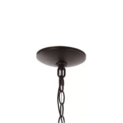 8.25" 1-Light Manteo Farmhouse Industrial Iron/Glass Outdoor LED Pendant Oil Rubbed Bronze/Clear - JONATHAN Y -Lighting Specialty Shop GUEST 2260becc 26a6 411f 8fc3 448bcb2e0756
