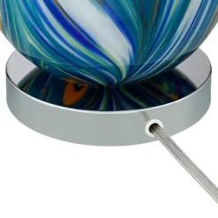 Possini Euro Design Pablo 27" Tall Modern Table Lamp Table Top Dimmer Blue Art Glass Single Living Room Bedroom Bedside Nightstand House White Shade -Lighting Specialty Shop GUEST 23e32f2c e0ab 40e1 819f 00efcd356839