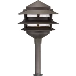 John Timberland Pagoda-Spotlight Bronze 8-Piece LED Landscape Light Kit Set