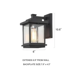 10.6" Metal/Glass Outdoor Lamp Black - LNC -Lighting Specialty Shop GUEST 2575fbd3 e8c3 4244 9773 317dfca744e2
