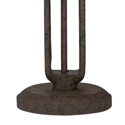 Franklin Iron Works Rustic Industrial Table Lamp 26 1/2" High With USB Dimmer Rust Bronze Haft Dome Glass Shade For Bedroom Living Room House Desk -Lighting Specialty Shop GUEST 268be5d3 cb90 4b69 90b6 099b14aa9924