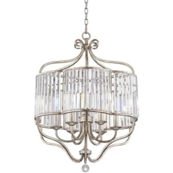 Vienna Full Spectrum Stella Antique Soft Silver Chandelier 22" Wide French Crystal Glass 6-Light Fixture For Dining Room House Foyer Kitchen Island -Lighting Specialty Shop GUEST 28eab6ac 460d 4509 abd2 43b93ec62b5f