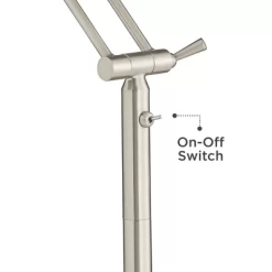 360 Lighting Modern Floor Lamp LED 50" Tall Satin Nickel White Acrylic Diffuser Adjustable For Living Room Reading Bedroom Office -Lighting Specialty Shop GUEST 291d0910 34cf 44d4 bf21 5337f4fd200d