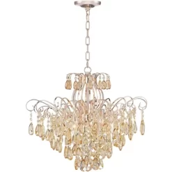 Vienna Full Spectrum Mellie Champagne Gold Chandelier 24" Wide French Crystal 6-Light Fixture For Dining Room House Kitchen Island Entryway Bedroom -Lighting Specialty Shop GUEST 2af58a74 8256 4eab 80af 062d110f0fb1