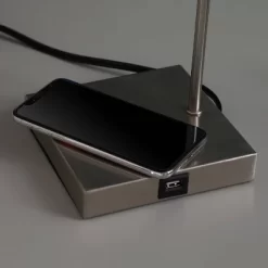 21.5" Modern Metal Table Lamp With USB Charging Port Gray - Ore International -Lighting Specialty Shop GUEST 2af9c646 31de 44c8 891a a04d87a6d984