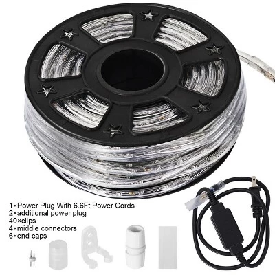 Costway 100' 2 Wire LED Rope Light Christmas Decorative Party In/Outdoor 110V Warm White 8 Costway 100' 2 Wire LED Rope Light Christmas Decorative Party In/Outdoor 110V Warm White - Image 8