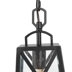 11" Metal/Seeded Glass Square Outdoor Pendant Light Black - LNC -Lighting Specialty Shop GUEST 2cccd5c6 a350 406d b256 fe128e0475ff
