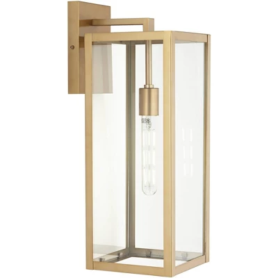 John Timberland Titan Modern Outdoor Wall Light Fixture Soft Gold 20 1/4" Clear Glass For Post Exterior Barn Deck House Porch Yard Posts Patio Home 5 John Timberland Titan Modern Outdoor Wall Light Fixture Soft Gold 20 1/4" Clear Glass For Post Exterior Barn Deck House Porch Yard Posts Patio Home - Image 5