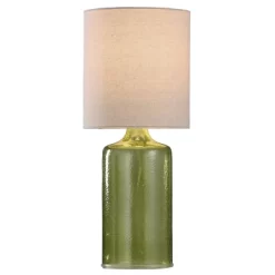Seeded Glass Table Lamp Meadow Green Finish - StyleCraft