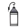 Solar Portable Hanging Outdoor Lantern With Hanger And Frosted Panel Black - Techko Maid