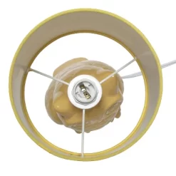 12.8" Contemporary Ceramic Owl Bedside Table Lamp With Matching Fabric Shade Yellow - Simple Designs -Lighting Specialty Shop GUEST 2f15db96 c3e7 4e71 a07d 59a570e63a38