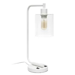 Modern Iron Desk Lamp With USB Port And Glass Shade - Lalia Home -Lighting Specialty Shop GUEST 30372f67 ce8a 4f2a 854e d6fa8902c7df