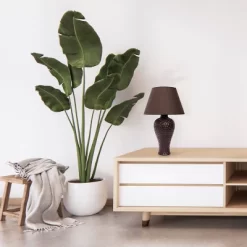 20.08" Traditional Ceramic Texture Imprint Winding Table Desk Lamp With Matching Fabric Shade Brown - Creekwood Home -Lighting Specialty Shop GUEST 303af4e5 88fd 4cc3 9934 058b3b801859