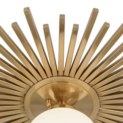 Possini Euro Design Hazel Modern Ceiling Light Semi Flush Mount Fixture 24" Wide Warm Brass White Globe Shade For Bedroom Kitchen Living Room Hallway -Lighting Specialty Shop GUEST 30b1015a 327c 495e 8e22 860e851715ae