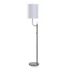 65" Mid-Century Modern Metal Floor Lamp Brushed Steel - StyleCraft