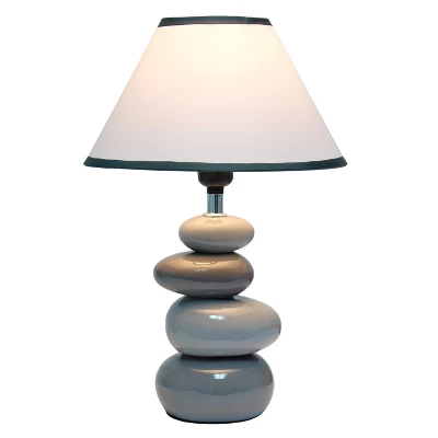 14.7" Contemporary Ceramic Stacking Stones Table Desk Lamp Gray - Creekwood Home 1 14.7" Contemporary Ceramic Stacking Stones Table Desk Lamp Gray - Creekwood Home