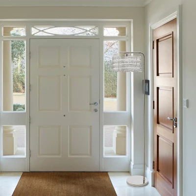 61.5" Quigley Silver Drum Shade Floor Lamp - River Of Goods 3 61.5" Quigley Silver Drum Shade Floor Lamp - River Of Goods - Image 3