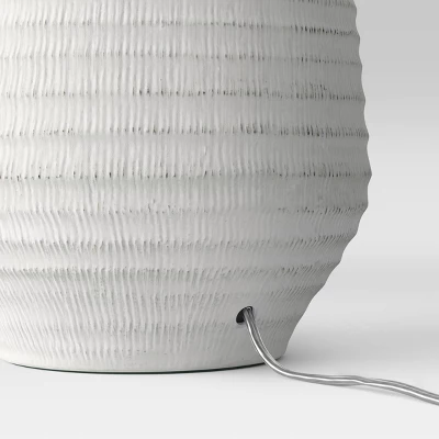 Large Textured Ceramic Lamp Base White - Threshold™ 2 Large Textured Ceramic Lamp Base White - Threshold™ - Image 2
