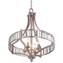Vienna Full Spectrum Soft Silver Chandelier 24" Wide Crystal Glass 4-Light Fixture For Dining Room House Kitchen Bedroom -Lighting Specialty Shop GUEST 33a6de90 f0e1 4bb8 80d4 2c34792f5801