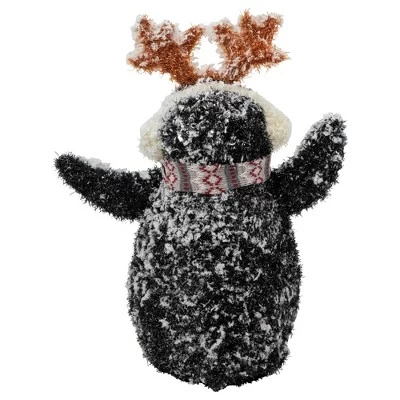 Northlight 22" Lighted Snowy Penguin In Antler Hat Outdoor Christmas Decoration 5 Northlight 22" Lighted Snowy Penguin In Antler Hat Outdoor Christmas Decoration - Image 5