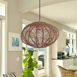 13.5" 1-Light Linnea Pendant Rattan Brown - River Of Goods 11 13.5" 1-Light Linnea Pendant Rattan Brown - River Of Goods -Lighting Specialty Shop GUEST 34381d1c 6ca5 4cbc 8b2a be0c81b54632