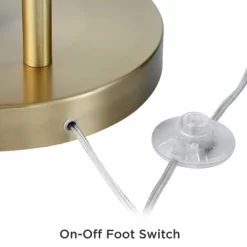 360 Lighting Modern Arc Floor Lamp With USB Charging Port 72" Tall Brass White Linen Drum Shade For Living Room Reading House Home -Lighting Specialty Shop GUEST 34b6f7db 6191 4c0a 9523 1b67786ae13a