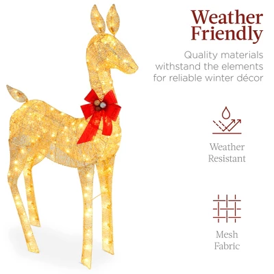 Best Choice Products 2-Piece Lighted Christmas Deer Set Outdoor Yard Decoration With 210 LED Lights, Stakes 4 Best Choice Products 2-Piece Lighted Christmas Deer Set Outdoor Yard Decoration With 210 LED Lights, Stakes - Image 4