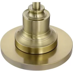 360 Lighting Spenser Retro Art Deco 58" Tall Floor Lamp Brushed Antique Brass Beige Fabric Pleated Empire Shade For Living Room Bedroom -Lighting Specialty Shop GUEST 356cfa1c 3837 4dfb 89cb 6ce56a132894