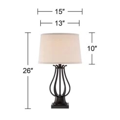 Regency Hill Hadley Modern Table Lamps Set Of 2 26" High Bronze With AC Power Outlet Light Brown Drum Shade For Bedroom Living Room Bedside House Desk 11 Regency Hill Hadley Modern Table Lamps Set Of 2 26" High Bronze With AC Power Outlet Light Brown Drum Shade For Bedroom Living Room Bedside House Desk -Lighting Specialty Shop GUEST 3652e836 85f6 49b8 963f 79d2d17dcd6b