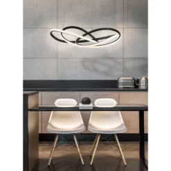25" Metal Adjustable Alexia Abstract Integrated Pendant (Includes Energy Efficient Light Bulb) Black - JONATHAN Y -Lighting Specialty Shop GUEST 3715063e fc21 4a2f ad46 5859c5d49209