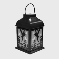 Disney 8.3" Tinker Bell Solar Metal Outdoor Lantern Black