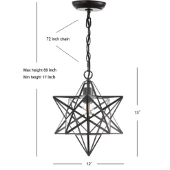 12" Stella Moravian Star Metal/Clear Glass LED Pendant - Jonathan Y -Lighting Specialty Shop GUEST 3a174f0b 35f9 4043 98c1 e66912ffa681