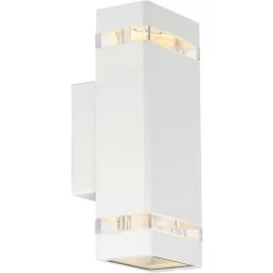 Possini Euro Design Modern Outdoor Wall Light Fixture White 2-Light Up Down 10 1/2" Clear Glass Inserts For Exterior Barn Deck House Porch Yard Patio 9 Possini Euro Design Modern Outdoor Wall Light Fixture White 2-Light Up Down 10 1/2" Clear Glass Inserts For Exterior Barn Deck House Porch Yard Patio -Lighting Specialty Shop GUEST 3b2ee324 af20 419d 9d18 494146464fb2