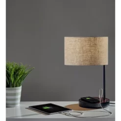 19.5" Oliver Charge Table Lamp Black - Adesso 16 19.5" Oliver Charge Table Lamp Black - Adesso -Lighting Specialty Shop GUEST 3b74401d be4b 4b2f a1f4 dd6966e3c714