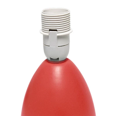 9.45" Petite Ceramic Oblong Bedside Table Desk Lamp With Matching Tapered Drum Shade Orange - Creekwood Home 3 9.45" Petite Ceramic Oblong Bedside Table Desk Lamp With Matching Tapered Drum Shade Orange - Creekwood Home - Image 3