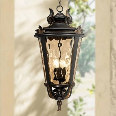 John Timberland Casa Marseille Vintage Rustic Outdoor Hanging Light Veranda Bronze 30" Champagne Hammered Glass Damp Rated For Post Exterior Barn 1 John Timberland Casa Marseille Vintage Rustic Outdoor Hanging Light Veranda Bronze 30" Champagne Hammered Glass Damp Rated For Post Exterior Barn