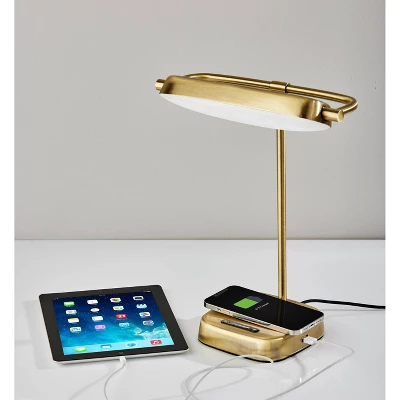 Radley Charge Desk Lamp With Smart Switch Antique Brass (Includes LED Light Bulb) - Adesso 4 Radley Charge Desk Lamp With Smart Switch Antique Brass (Includes LED Light Bulb) - Adesso - Image 4