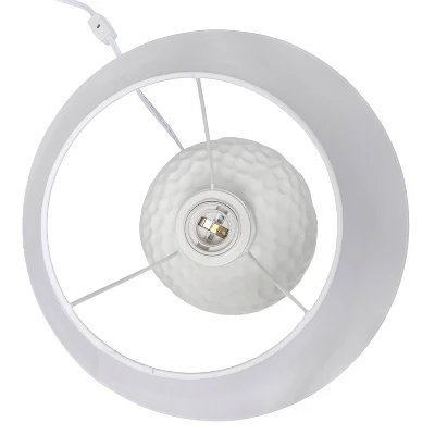 20.08" Traditional Ceramic Texture Imprint Winding Table Desk Lamp With Matching Fabric Shade White - Creekwood Home 4 20.08" Traditional Ceramic Texture Imprint Winding Table Desk Lamp With Matching Fabric Shade White - Creekwood Home - Image 4