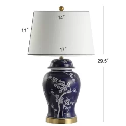 29.5" Ceramic Gracie Ginger Jar Table Lamp (Includes LED Light Bulb) Blue - JONATHAN Y -Lighting Specialty Shop GUEST 405eb265 ba3d 488a 9618 7d1df73cd281