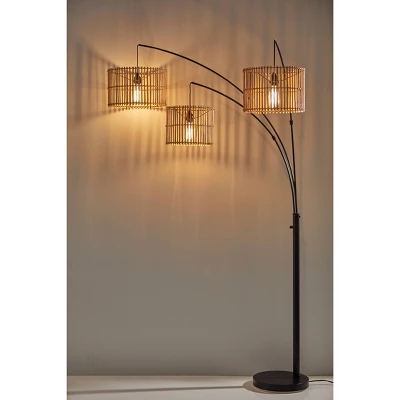 82" Cabana Collection 3-Arm Arc Lamp Black - Adesso 10 82" Cabana Collection 3-Arm Arc Lamp Black - Adesso - Image 10