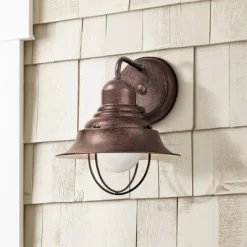 Minka Lavery Industrial Farmhouse Outdoor Wall Light Fixture Antique Bronze 10 1/4" For Post Exterior Barn Deck House Porch Yard