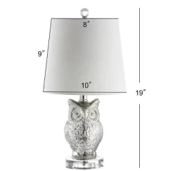 19" Glass/Crystal Night Owl Table Lamp (Includes LED Light Bulb) Silver - JONATHAN Y -Lighting Specialty Shop GUEST 4277e5e7 1ad7 44aa 8619 12fba9c5afae