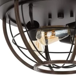 15.75" 3-Light Lyla Rustic Farmhouse Iron LED Flush Mount Wood Finished/Oil Rubbed Bronze - JONATHAN Y -Lighting Specialty Shop GUEST 4282212e 67a7 4739 bc57 969c5c5abb54