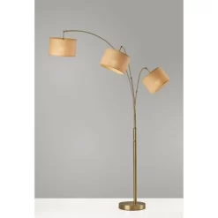 Bowery 3 Arm Arc Lamp Antique Brass - Adesso