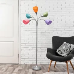 67" Contemporary Multi 5-Head Adjustable Gooseneck Floor Lamp With Shades - Simple Designs 17 67" Contemporary Multi 5-Head Adjustable Gooseneck Floor Lamp With Shades - Simple Designs -Lighting Specialty Shop GUEST 441b3b57 93b1 4ae7 a3b3 a452e759b2a9