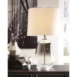 Jaslyn Glass Table Lamp Silver - Signature Design By Ashley