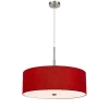 24" Lonoke Pendant Fixture With Hardback Linen Drum With Shade Red - Cal Lighting
