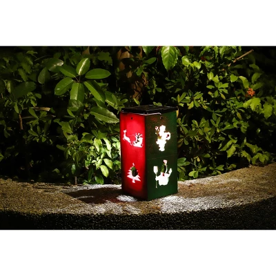 Techko Maid LED Solar 10.8" Portable Christmas Cut Out Decorative Outdoor Lantern Clear 7 Techko Maid LED Solar 10.8" Portable Christmas Cut Out Decorative Outdoor Lantern Clear - Image 7