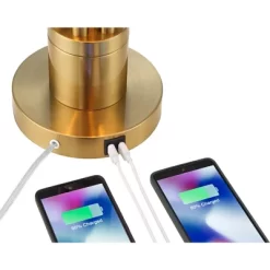 Possini Euro Design Possini Euro® Granview Desk Lamp With Glass Shade And Dual USB Ports -Lighting Specialty Shop GUEST 46b6424d e57f 4992 aea7 a142950741de